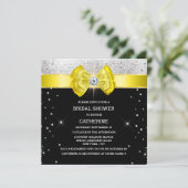 Zwarte gele boegelegant zilverspargel Uitnodiging (Staand voorkant)