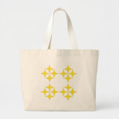 Zwarte & Gele Boodschappentas Grote Tote Bag (Voorkant)