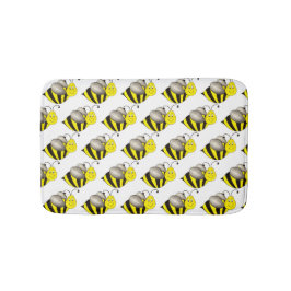 Zwarte Gele Cartoon Bumblebee Honeybee Badmat
