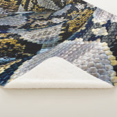 Zwarte, gele en grijze python sherpa deken (3/4)