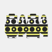 Zwarte, gele en witte pooldots en stripes bedankdoosjes (Uitgevouwen)