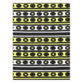 Zwarte, gele en witte pooldots en stripes tafelkleed (Voorkant)