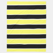 Zwarte, gele en witte strepen fleece deken (Voorkant)