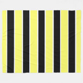 Zwarte, gele en witte strepen fleece deken (Voorkant (Horizontaal))