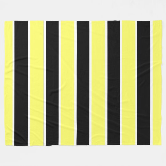 Zwarte, gele en witte strepen fleece deken (Voorkant (Horizontaal))