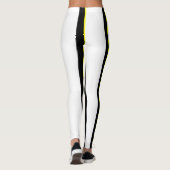 Zwarte gele en witte strepen leggings (Achterkant)