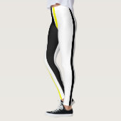 Zwarte gele en witte strepen leggings (Links)