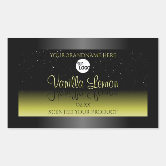 Zwarte gele etiketten voor productverpakking Glitt (Voorkant)