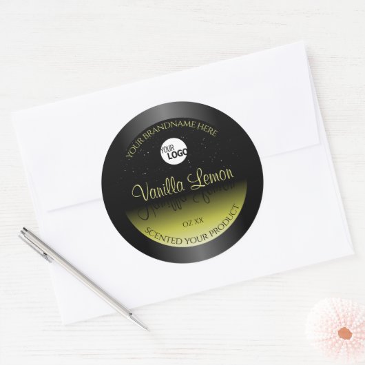 Zwarte gele etiketten voor productverpakking Glitt (Envelop)