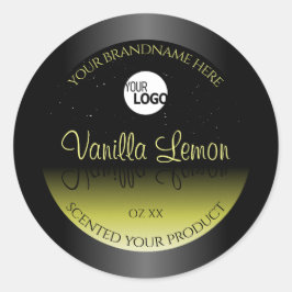 Zwarte gele etiketten voor productverpakking Glitt