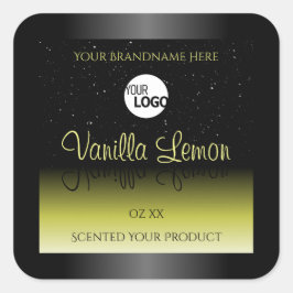 Zwarte gele etiketten voor productverpakking Glitt