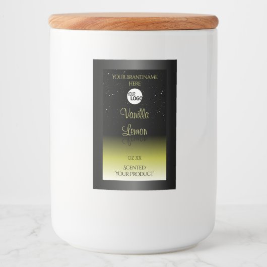 Zwarte gele etiketten voor productverpakking Glitt (Voorkant)