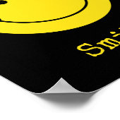 Zwarte Gele Face Grin Typografie Poster (Hoek)