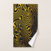 Zwarte Gele Gouden Wervelingen Textuur Bad Handdoek (Handdoek)