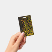 Zwarte Gele Gouden Wervelingen Textuur Badge (Handheld)