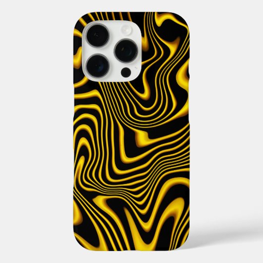 Zwarte Gele Gouden Wervelingen Textuur Case-Mate iPhone Case (Achterkant)