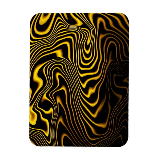 Zwarte Gele Gouden Wervelingen Textuur Magneet (Verticaal)
