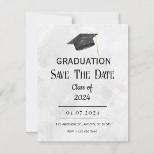 Zwarte Gele Grunge Afstudeer RSVP Kaart