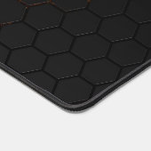 Zwarte gele honingraatgeometrie Monogram Bureaumat (Hoek)