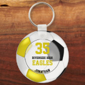 zwarte gele jongens voetbalploegen kleuren sleutelhanger (Voorkant)