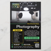 Zwarte Gele Munt Professionele Fotografie Logo Flyer (Voorkant)