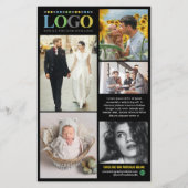 Zwarte Gele Munt Professionele Fotografie Logo Flyer (Achterkant)