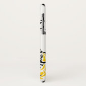 Zwarte gele pauw & kersenbloesem art nouveau Case-Mate iPhone case (Achterkant/links)