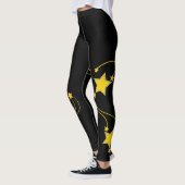 Zwarte Gele Sterren Broek Leggings (Links)
