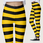 Zwarte & Gele Streep Bijenhommel Leggings<br><div class="desc">Zwart en geel gestreepte hommel leggings voor vrouwen. Geweldig voor een Halloween bijenkostuum.</div>