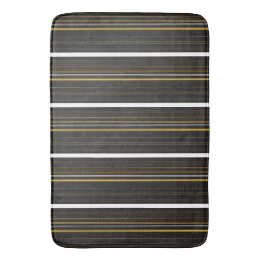 Zwarte gele strepen badmat (Voorkant Verticaal)