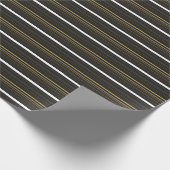 Zwarte gele strepen cadeaupapier (Hoek)