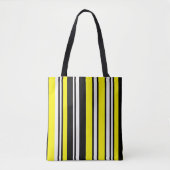 zwarte gele strepen canvas tas (Voorkant)