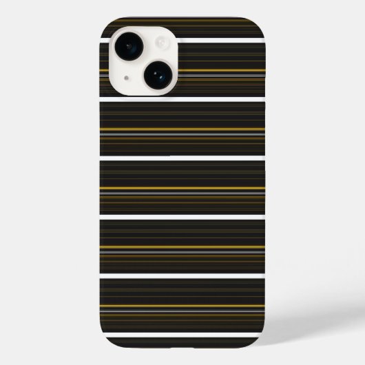 Zwarte gele strepen Case-Mate iPhone hoesje (Achterkant)