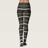 Zwarte gele strepen leggings (Achterkant)