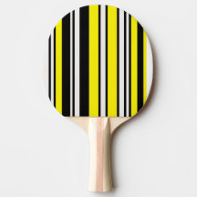 zwarte gele strepen pingpongpeddel