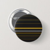 Zwarte gele strepen ronde button 5,7 cm (Voorkant /achterkant)