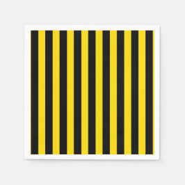 Zwarte & Gele Strepen Streep Bij Baby Shower Servet