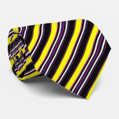 Zwarte gele strepen stropdas (Opgerold)