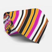 Zwarte gele strepen stropdas (Opgerold)