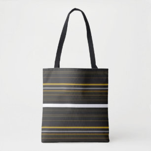Zwarte gele strepen tote bag
