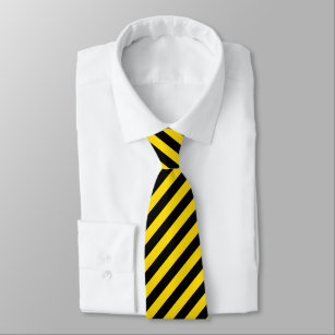 Zwarte gele striped Sjabloon Elegant Trendy Stropdas