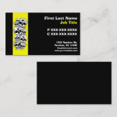 Zwarte gele verf splat schedels aangepaste kaarten visitekaartje (Voorkant / Achterkant)