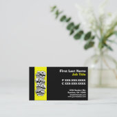 Zwarte gele verf splat schedels aangepaste kaarten visitekaartje (Staand voorkant)