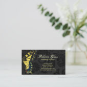 zwarte gele vlinder visitekaartje (Staand voorkant)