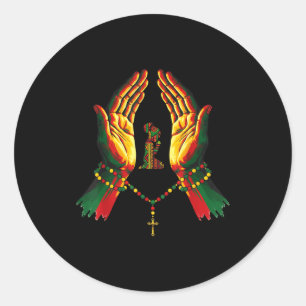 Zwarte geloof gebed Afrikaanse erfgoed christelijk Ronde Sticker