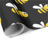 Zwarte gelukkige hommels zijn schattig leuk cadeaupapier (Rol Hoek)