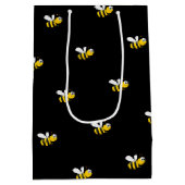 Zwarte gelukkige hommels zijn schattig leuk  medium cadeauzakje (Achterkant)