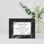 Zwarte gemarmerde steen sparen het Briefkaart van  (Staand voorkant)