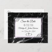 Zwarte gemarmerde steen sparen het Briefkaart van  (Voorkant / Achterkant)