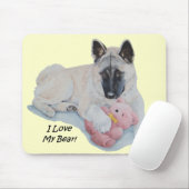 zwarte gemaskerde akita met een knappe speelgoed s muismat (Met muis)